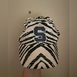 90s Michigan State Zebra Zubas Print Embroidered Logo SnapBack Hat